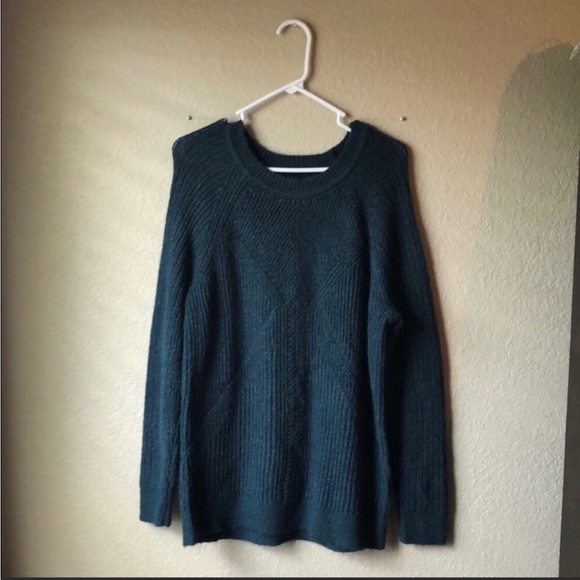New Apt.9 Dark Green Sparkly Long Sleeve Crewneck Sweater Women’s size XXL - Picture 1 of 10